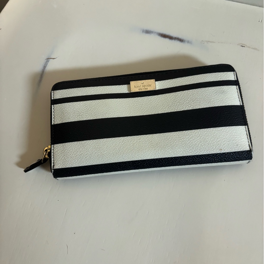 Kate Spade Striped Zip-Around Wallet